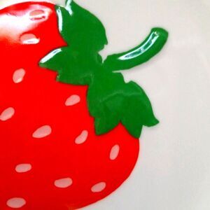 Kate Spade x Target Colorful Strawberry Appetizer Plate 4 Piece Melamine NWOT
